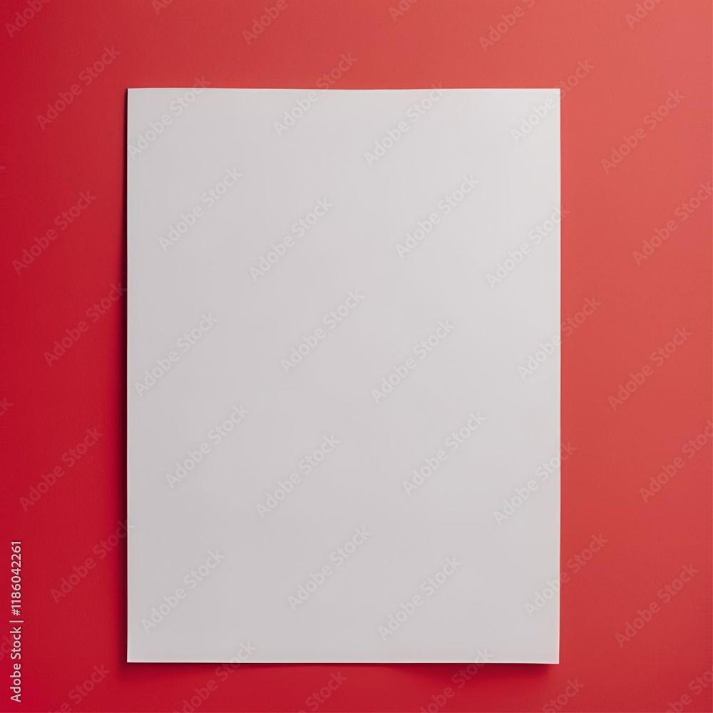 Blank white A4 paper mockup on red background. Blank white A4 paper mockup on red background.
