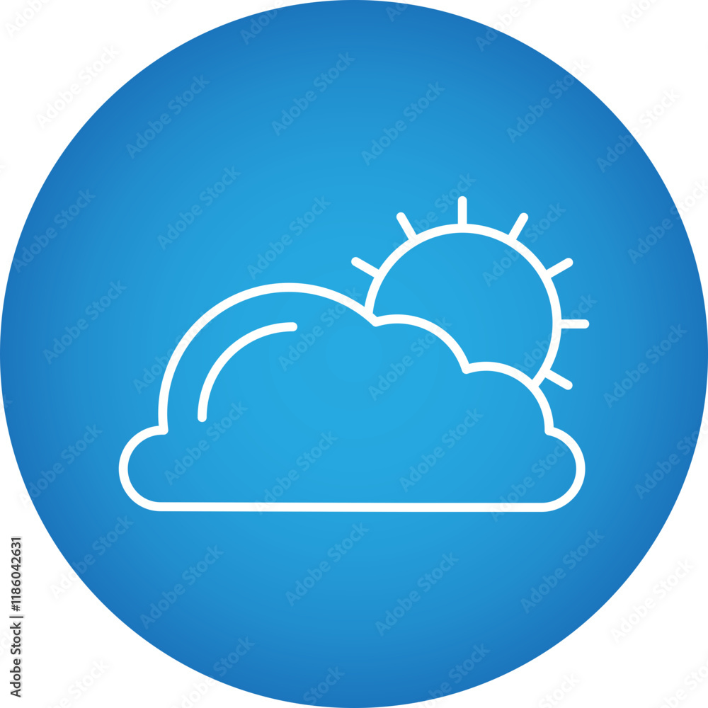 Partly Sunny icon single vector illustration Partly Sunny icon single vector illustration