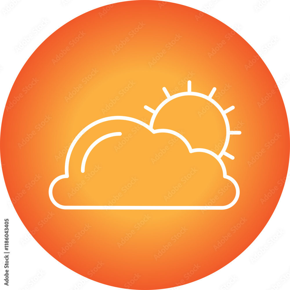 Partly Sunny icon single vector illustration Partly Sunny icon single vector illustration
