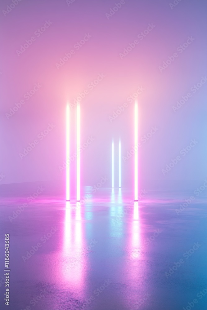 Futuristic city skyline shines with neon lights creating a mesmerizing atmosphere at twilight Futuristic city skyline shines with neon lights creating a mesmerizing atmosphere at twilight
