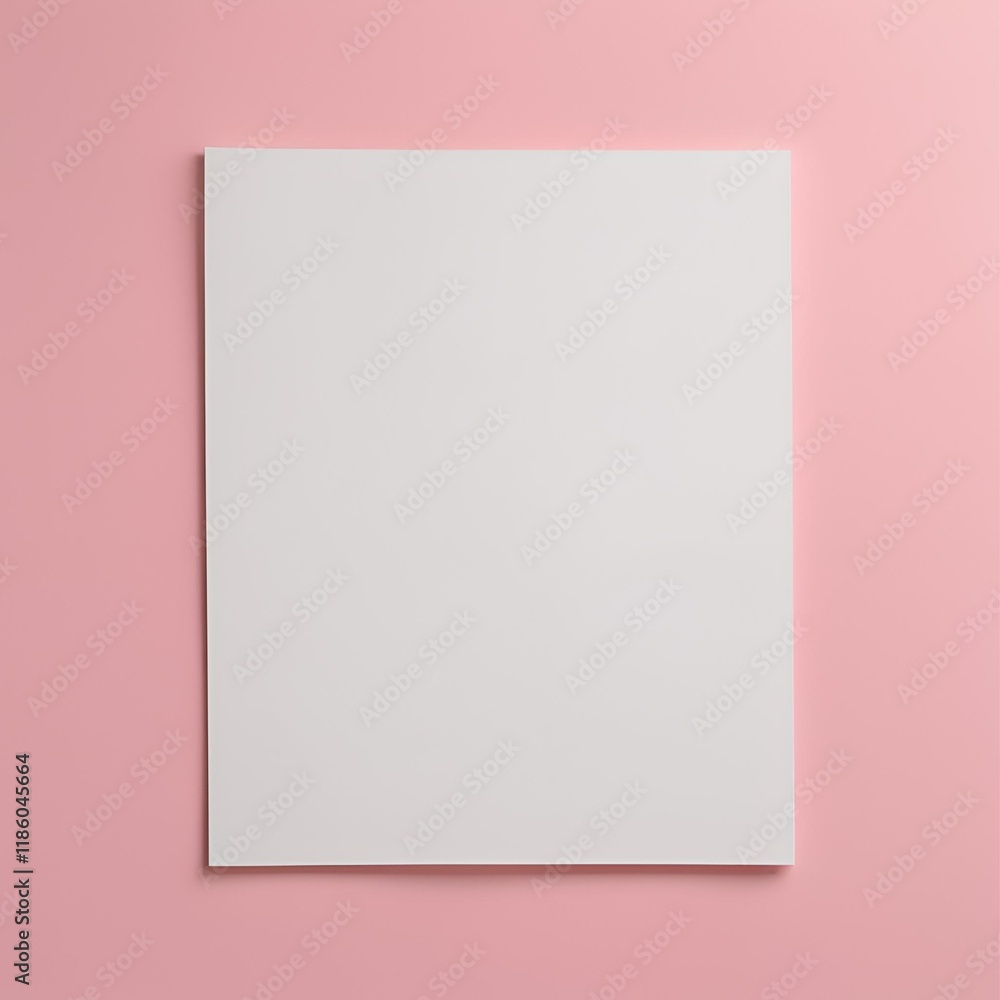 Blank white A4 paper mockup on pink background. Blank white A4 paper mockup on pink background.