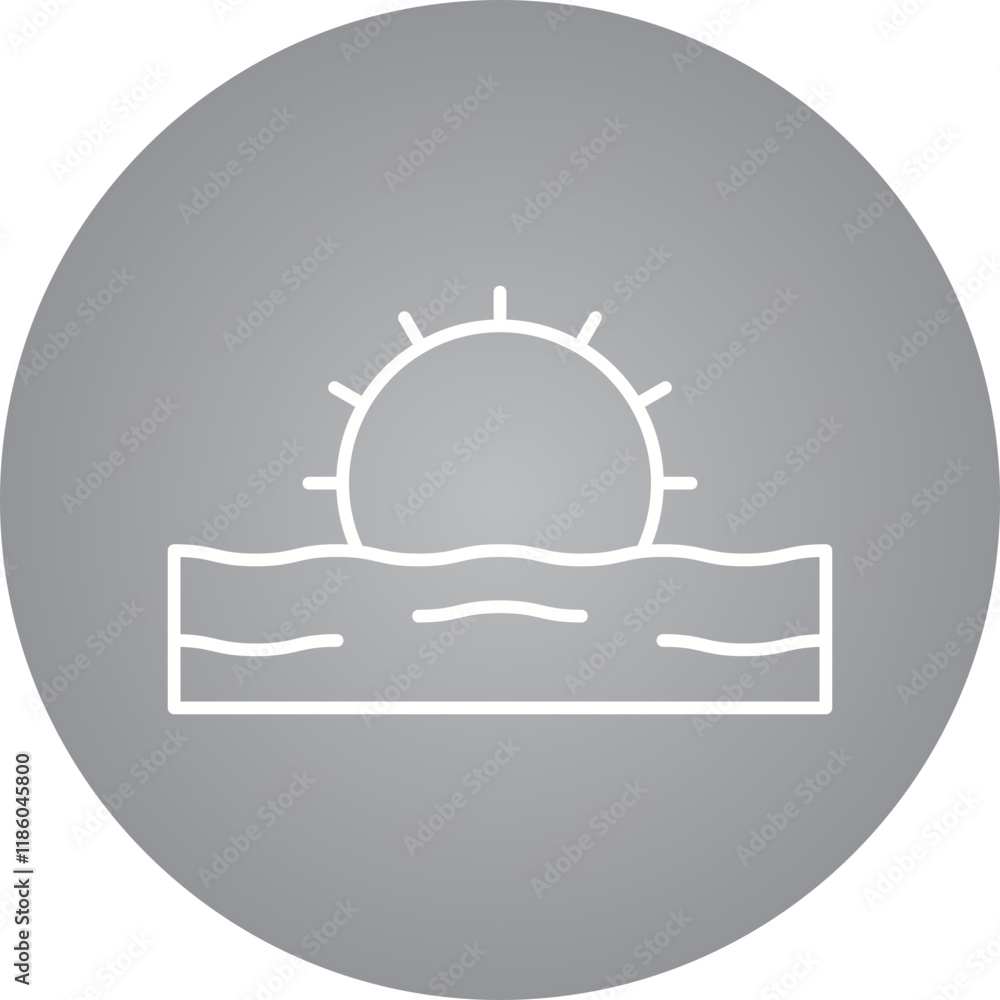 Sunset icon single vector illustration Sunset icon single vector illustration
