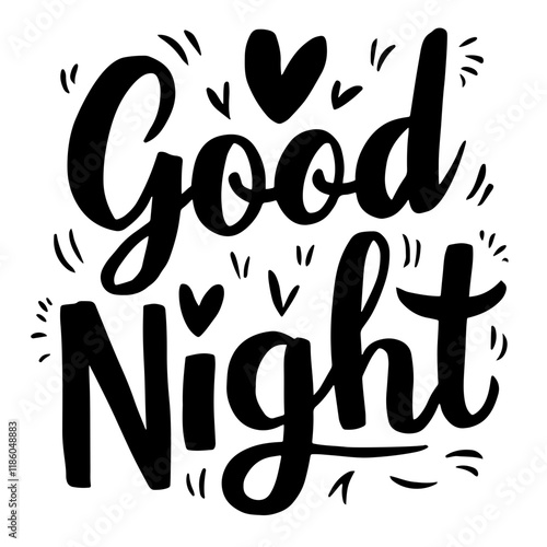 Cute lettering "Good night" vector