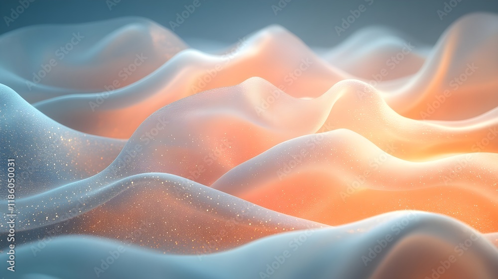 Fototapeta premium A background of a soft gradient blending powder blue with gentle peach.