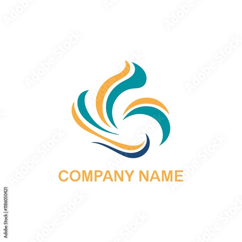 Abstract colorful flame logo with teal and orange shapes, suitable for business or company branding Free Download Abstract colorful flame logo with teal and orange shapes, suitable for business or company branding - GFXLoad