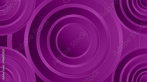 3d circle vector background design for banner, flyer, futuristic, poster etc. | Modern geometric shape amethyst color 3d background with circular pattern of all 4 corner of vector design