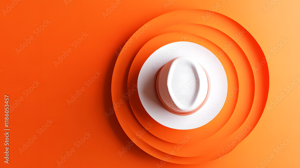 Hat on the orange background Hat on the orange background