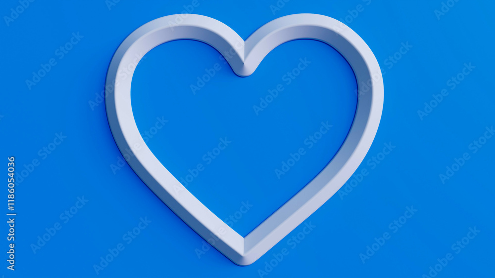 Minimalist 3D Heart Design Depicting Affection, Care, and Connection in a Striking Blue Background Minimalist 3D Heart Design Depicting Affection, Care, and Connection in a Striking Blue Background