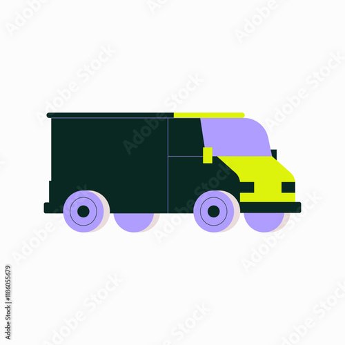 Delivery Truck In Flat Vector Illustration Symbolizing Transportation, Logistics, And Freight Services, Isolated On White Background