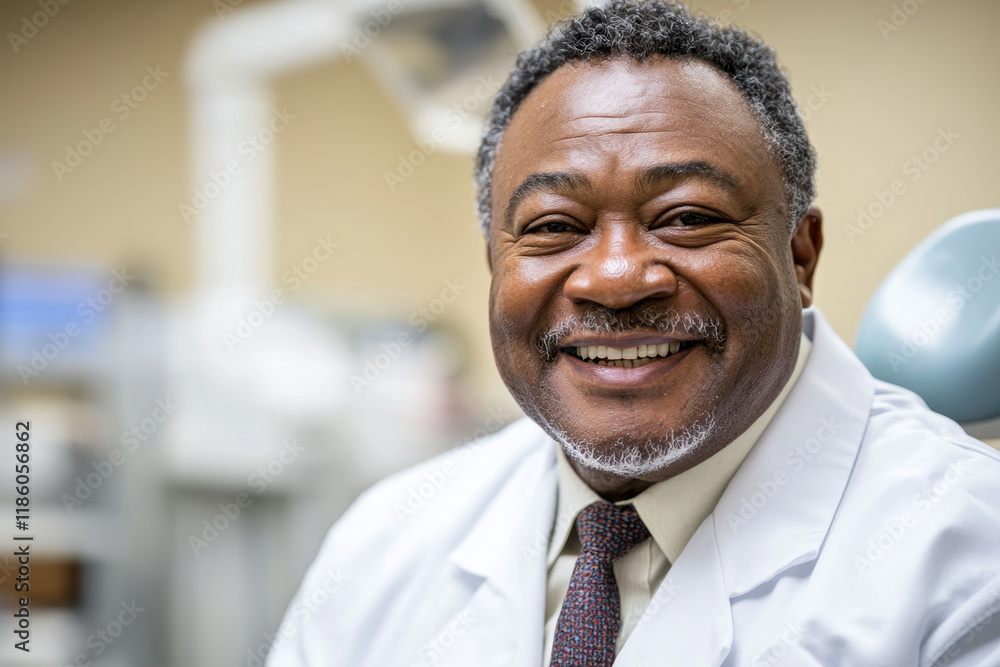 Smiling senior doctor in a white coat. Smiling senior doctor in a white coat.