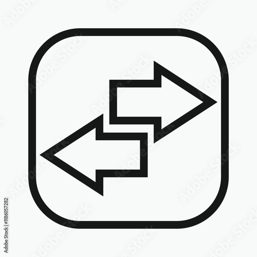 Directional arrow icons: Black arrows indicating transfer. Left and right line arrows representing exchange. Swap icon with two directional arrows.