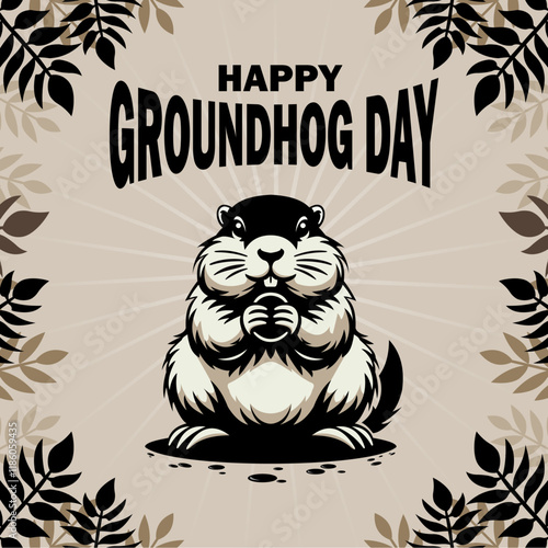 Vector illustration of Happy Groundhog Day best for banner, poster and social media feed template