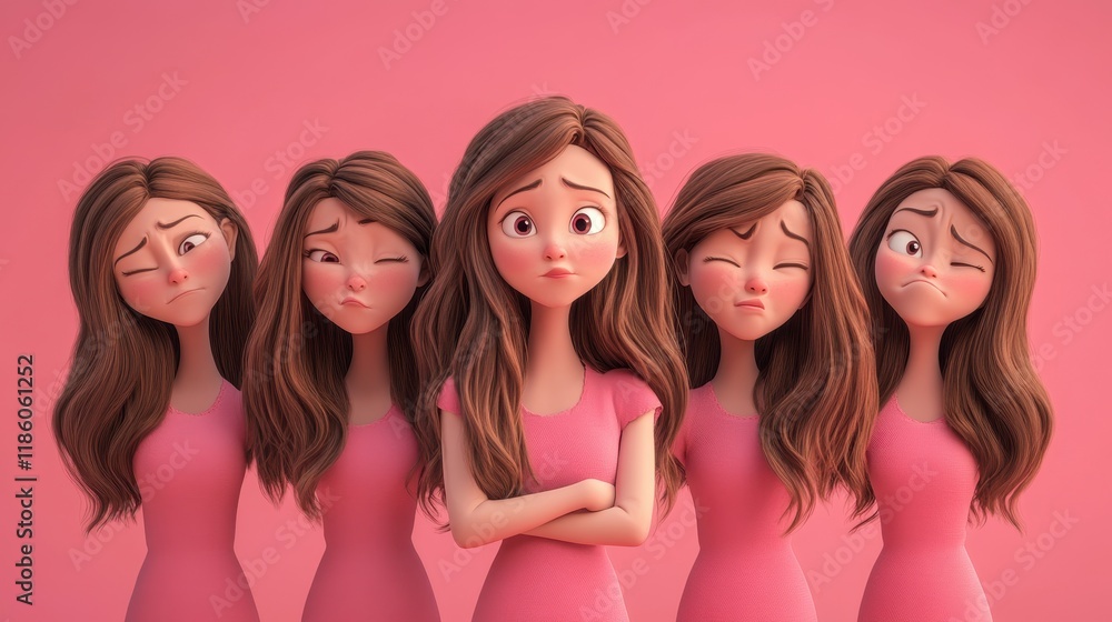 3D cartoon children faces of different character with Happy and sad ,angry,cry,laugh,happy,smile,Emoticons with different moods,copy space. 3D cartoon children faces of different character with Happy and sad ,angry,cry,laugh,happy,smile,Emoticons with different moods,copy space.
