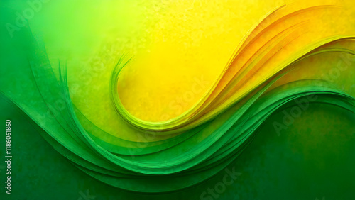 Abstract Background. A beautifully vibrant green and yellow watercolor background featuring an artistic swirl that enhances its visual appeal