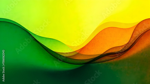 Obraz na płótnie Abstract Background. A beautifully vibrant green and yellow watercolor background featuring an artistic swirl that enhances its visual appeal w salonie