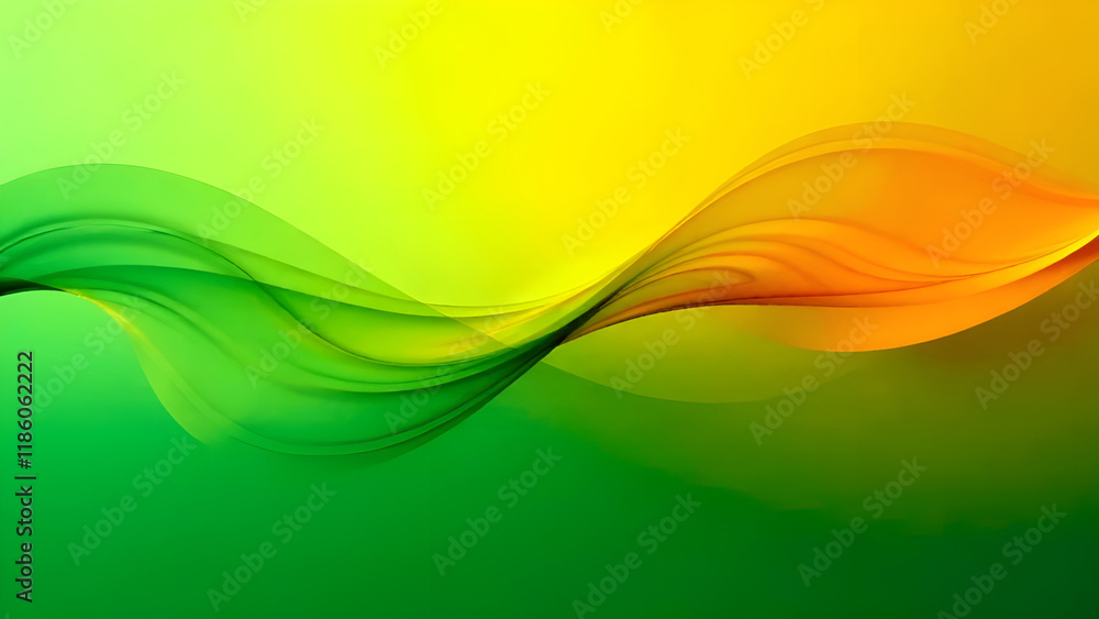 Abstract Background. A beautifully vibrant green and yellow watercolor background featuring an artistic swirl that enhances its visual appeal