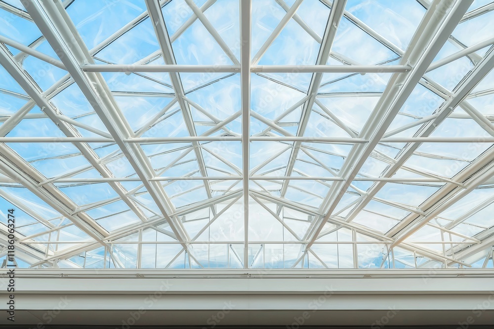 An architectural glass steel structure skylight designed in a double curve funnel shape An architectural glass steel structure skylight designed in a double curve funnel shape