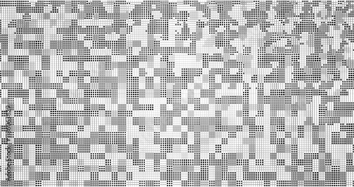 Pixels texture. Pixel Abstract Mosaic Gradient Design Background. Monochromatic Abstract Background Isolated on white. Vector Illustration.