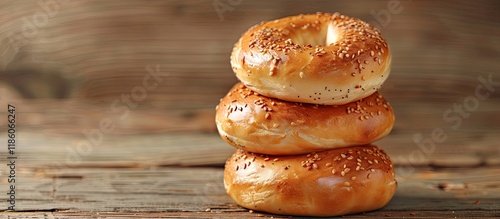 Stack of bagels. with copy ...