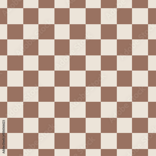 Checkered Background in Earthy Tones. Mocha Mousse Trend Color Design.