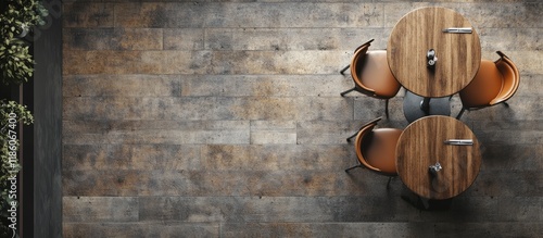 a vacant table for two in a...