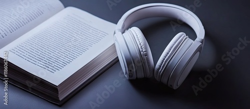 Modern white headphones nex...
