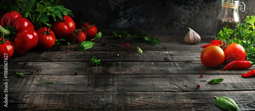 Fresh vegetables on a dark ...