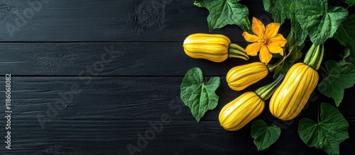 Yellow squash flowers and l...