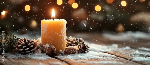 A burning candle and Christ...