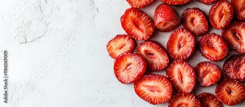 dried strawberry slices on ...