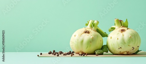 Two kohlrabies accompanied ...