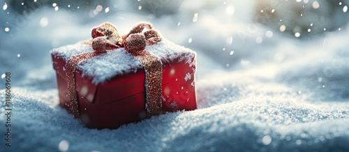 A present in the snow. with...