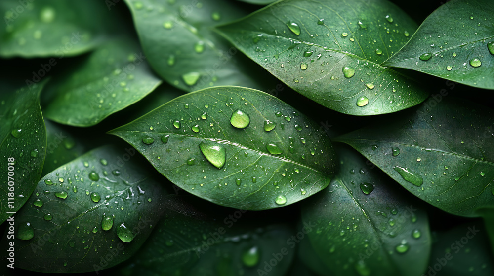 A close-up of lush green leaves arranged in layers, adorned with glistening water droplets, showcasing natural freshness and texture.
A close-up of lush green leaves arranged in layers, adorned with glistening water droplets, showcasing natural freshness and texture.