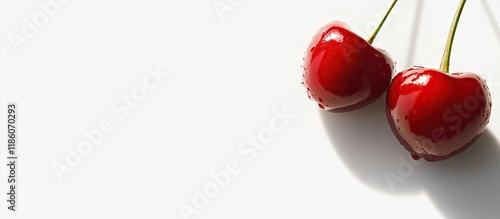 Juicy bright ripe cherry on...