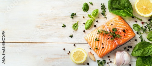 Preparing a raw salmon fill...