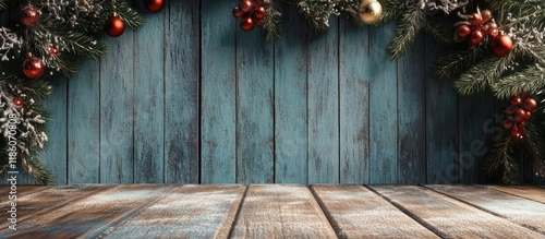 Christmas backdrop on woode...