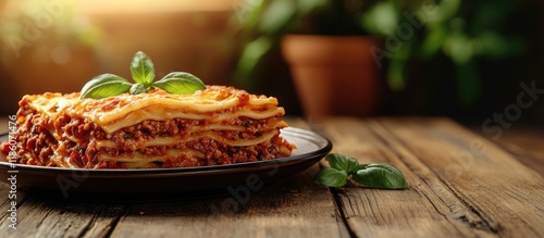 Close up of lasagne pasta o...