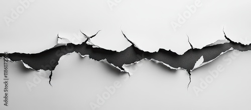 Torn black and white paper ...