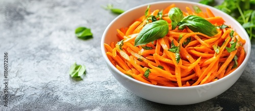 Carrot salad with basil in ...