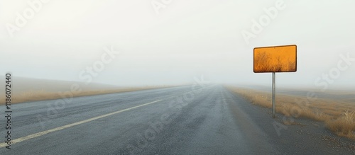 Empty road sign along the r...