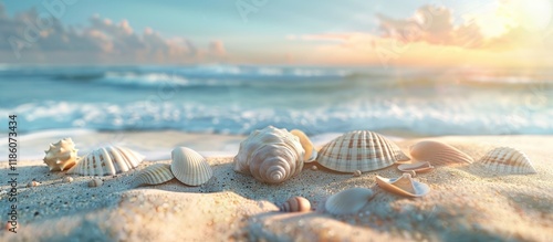 shells on the shore of the ...