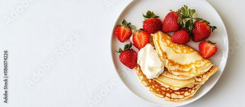 Crepes accompanied by cream...