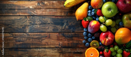 Variety of mixed fruits on ...