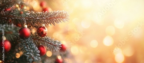Christmas red pine tree wit...