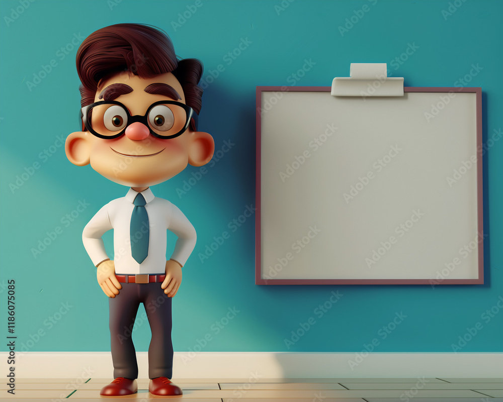 Cartoon Businessman with Blank Clipboard for Presentation Illustration, Perfect for Educational and Business Use Cases Cartoon Businessman with Blank Clipboard for Presentation Illustration, Perfect for Educational and Business Use Cases