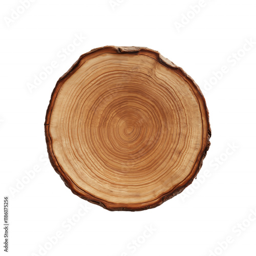 Wooden Tree Slice with Natural Rings and Textures photo