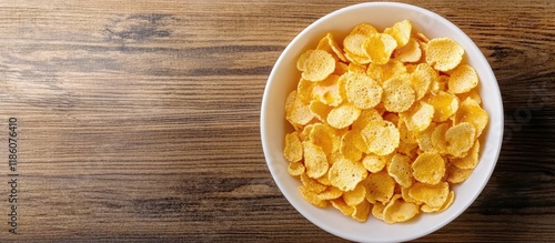 Corn flakes topped with hon...