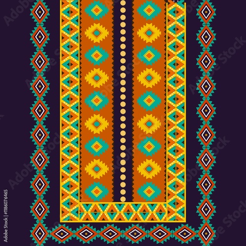 African ethnic tribal fabric patterns, featuring a geotactic style in vibrant orange and yellow tones. These ethnic designs, in the traditional art forms of African ethnic people from the . Perfectly 