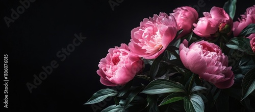 Closeup of pink peonies iso...