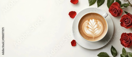 A cup of coffee featuring l...